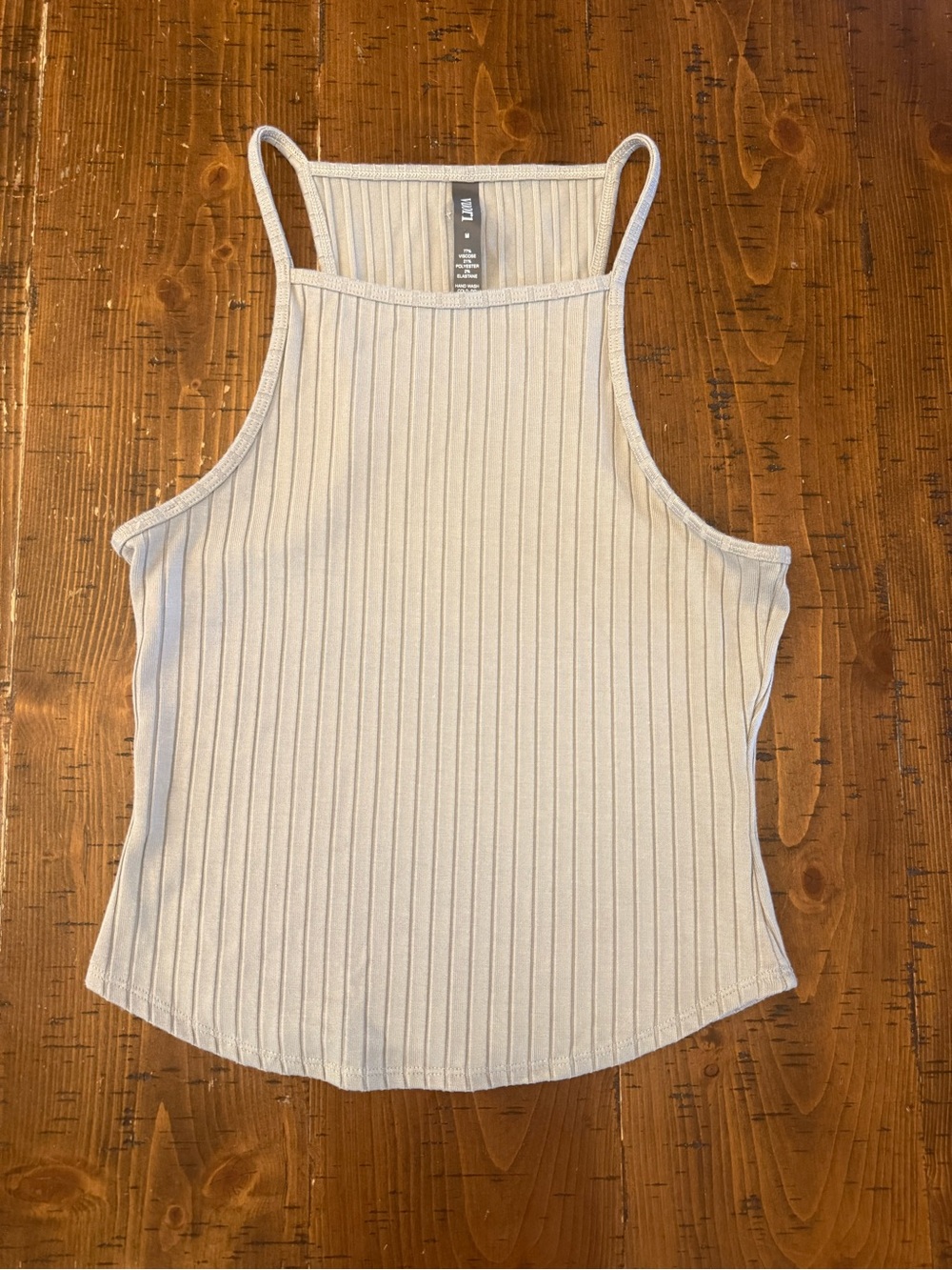 Vuori tank top athletic ribbed thin strap cropped sage green size medium nwot